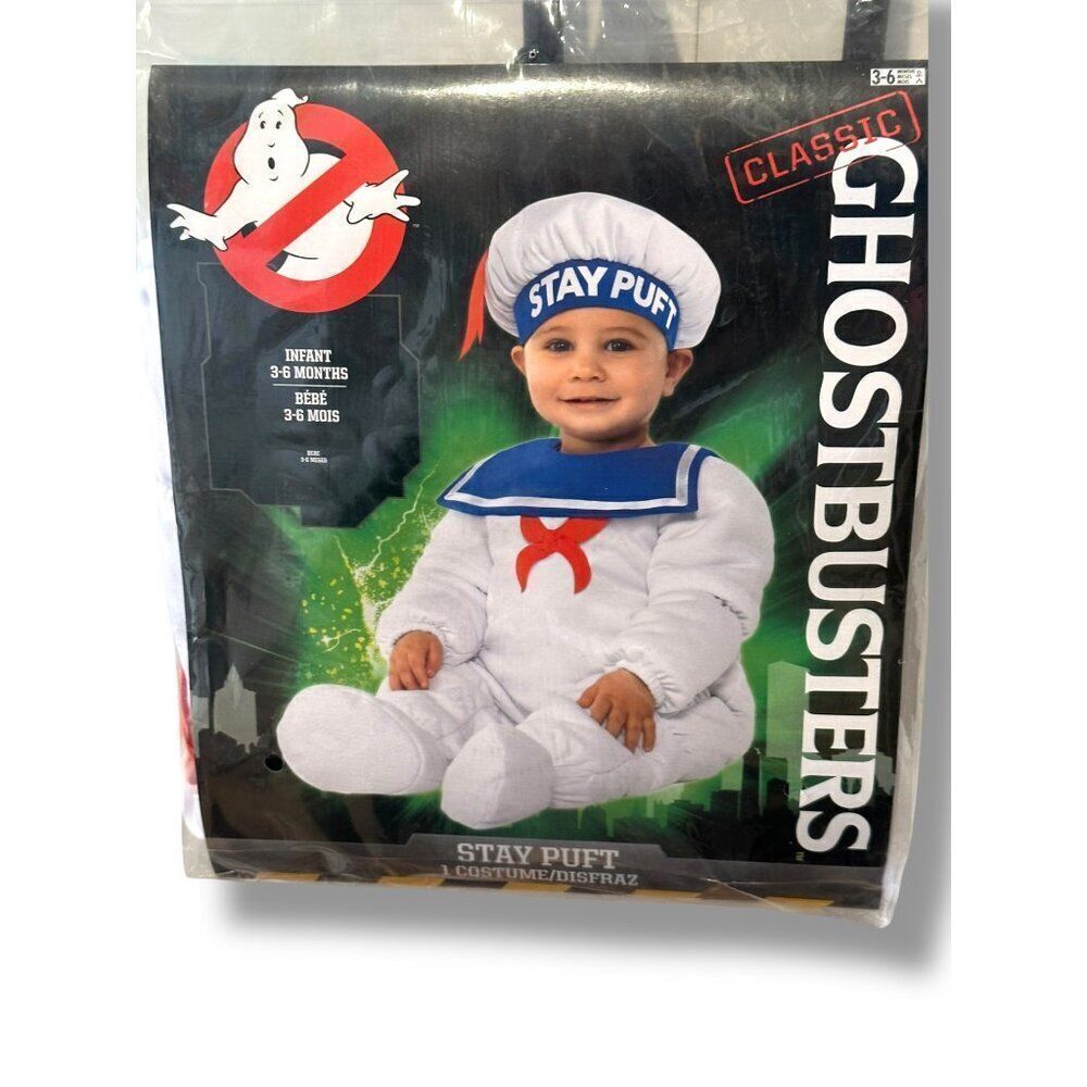 Ghostbusters Stay Puft Infant Baby Costume 3-6 Months Jumpsuit & Hat Classic